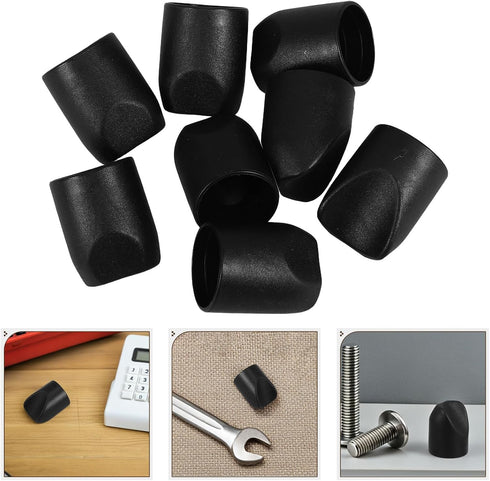 8pcs Kichvoe Heavy-Duty Black Folding Chair Leg Caps Folding Chair Tube Caps Replacement Stabilizer Plugs for Outdoor