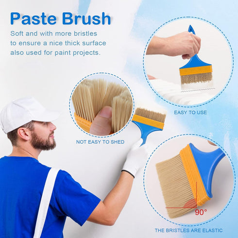 WRAPXPERT Wallpaper Smoothing Tools Kit with Squeegee, Seam Roller, and Brush for Wallpaper Hanging