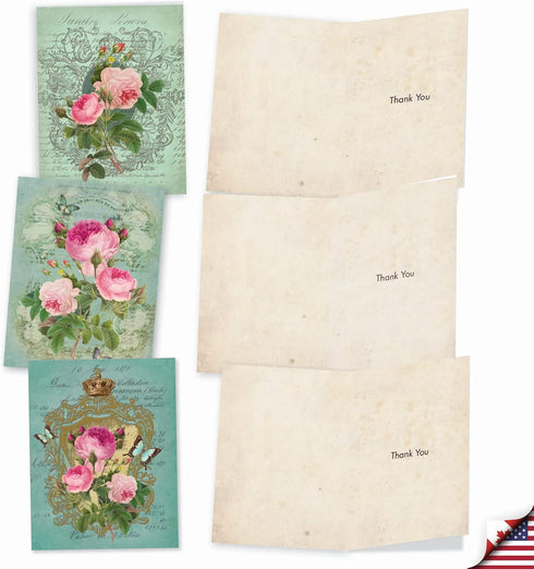 The Best Card Company 10 Assorted Thank You Notecards Boxed Set, 4 x 5.12 Inch with Envelopes, 10 Designs