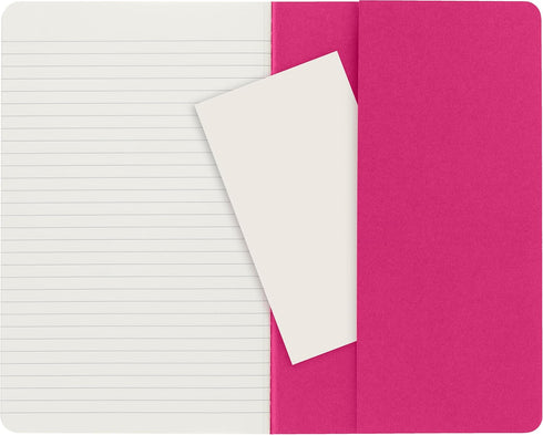 Moleskine Cahier Journal, Soft Cover, Large (5" x 8.25") Ruled/Lined, Kinetic Pink, Set of 3, 80 Pages