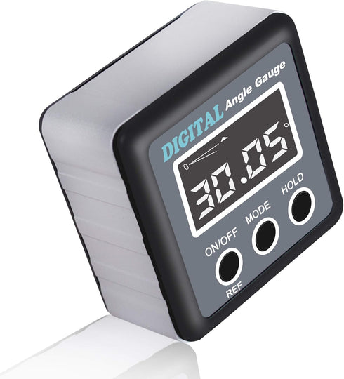 Digital Angle Gauge, eOUTIL Mini Digital Level Protractor with V-Groove Magnetic Base for Woodworking