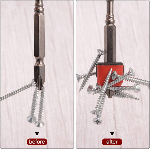 5pcs Bit Magnetizer Ring, 1/4" Hex Hole Removable Magnetic Screw Holder for Power Screwdriver Bits and Hand Tools