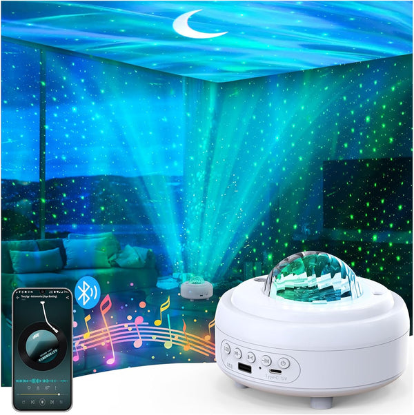 HUMIIEYE Galaxy Projector with Bluetooth Speaker, Night Light Star Projector for Bedroom,