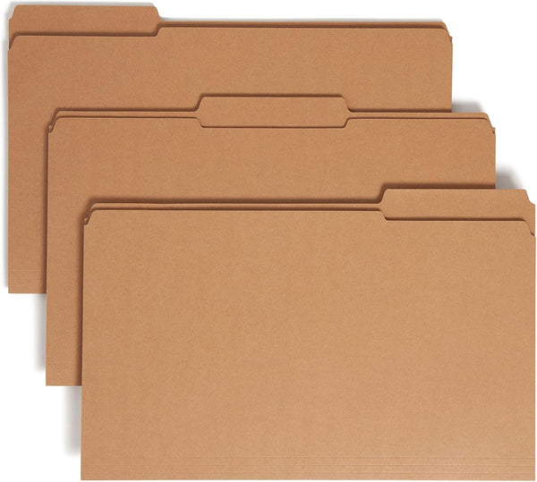 Smead File Folder, Reinforced 1/3-Cut Tab, Kraft, Legal Size, 100 per Box (15734)