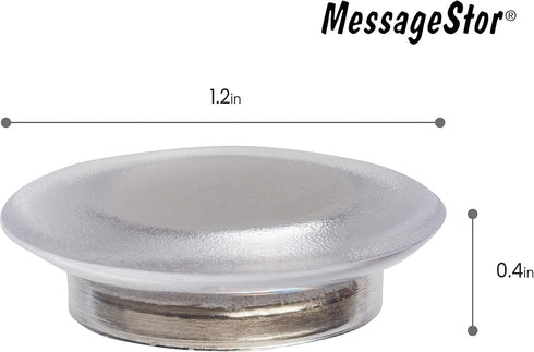 Round Magnets for Dry Erase Board, Glass White Board, Bulletin Board, Refrigerator - Rare Earth Neodymium Magnet, Clear (6 Pack) by MESSAGESTOR