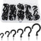 90 Pcs Black Ceiling Hooks Kit, 6 Sizes Vinyl Coated Screw-in Hooks for Hanging (1/2", 5/8", 3/4", 7/8", 1", 1-1/4")