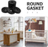 12pcs Black PVC Caster Wheel Pads with Iron Pipe Protection, Round Furniture Floor Protectors for Chairs and Rolling