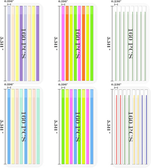 BAYTORY 960Pcs Transparent Highlighter Tape, Reusable Clear Sticky Tabs for Annotating Books, Office School Supplies