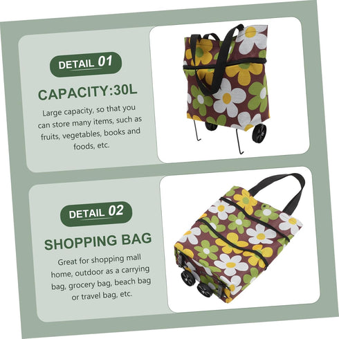 LIFKOME Folding Shopping Cart with Wheels - Compact & Convenient