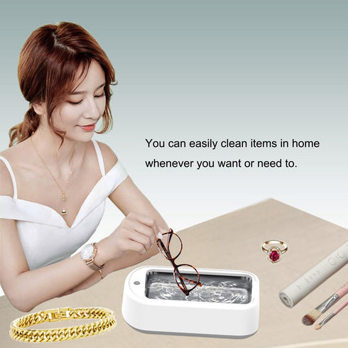 640ML 48KHz Ultrasonic Glasses Cleaner Ultrasonic Jewelry Cleaner for All Jewelry Ring Gold Silver Cleaner Powerful