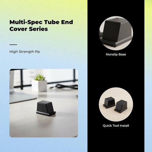 Menolana 2Pcs Square End Cap Square End Cover Gym Fitness Equipment Convenient Tube Sleeve Table Chair Foot Cover