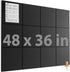MaxGear Large Cork Board for Wall 47" x 35" Black Bulletin Board with 12 Pack Felt Wall Tiles