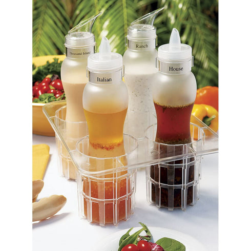 G.E.T. CLIPS-PLAIN-PC-CL Clear Set of 8 Plain Salad Dressing Bottle Clips, Polycarbonate (Pack of 8)