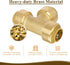 1/2" Push to Connect Tee Brass Plumbing Fitting for PEX, Copper, CPVC Pipe with Upgraded Stiffener (6 Pack)