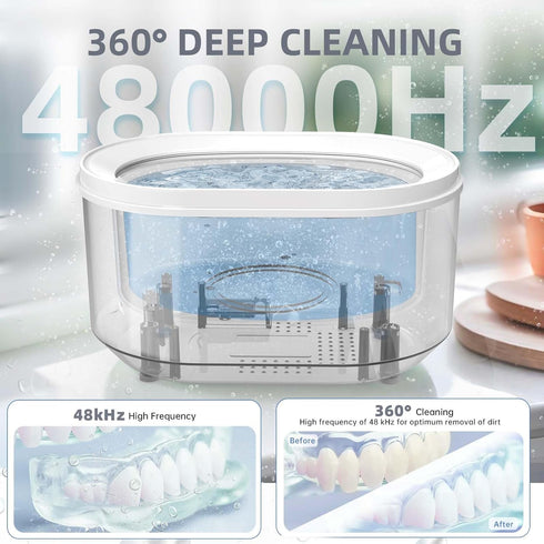 48kHz 500ml ZKH Ultrasonic Jewelry Cleaner, High Frequency Sonic Jewelry Cleaner Machine with Capacity for Jewelry