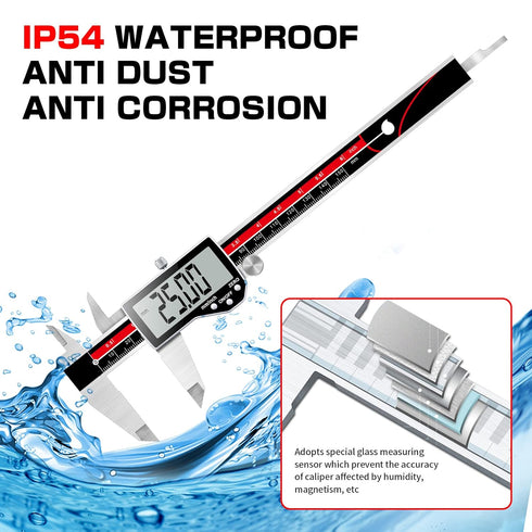 Inch/Millimeter/Fraction Digital Caliper Electronic Caliper Measuring Tool Precision Digital Vernier Caliper