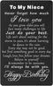 TANWIH Happy Birthday Niece Card, Inspirational Engraved Greeting Card for Niece