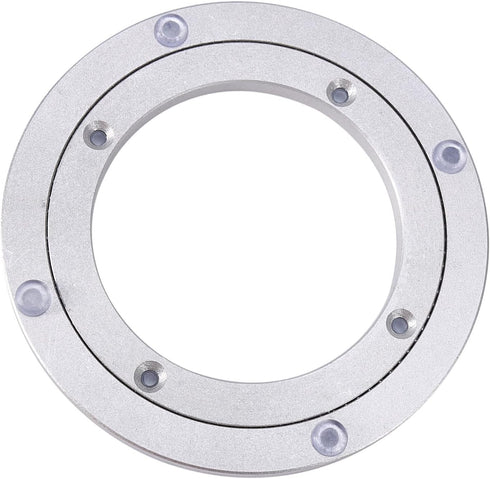 ChiweiJ (8 inches*H8.5MM) Heavy Duty Aluminium Alloy Rotating Bearing Plate, Round Table Turntable for Dining Cake