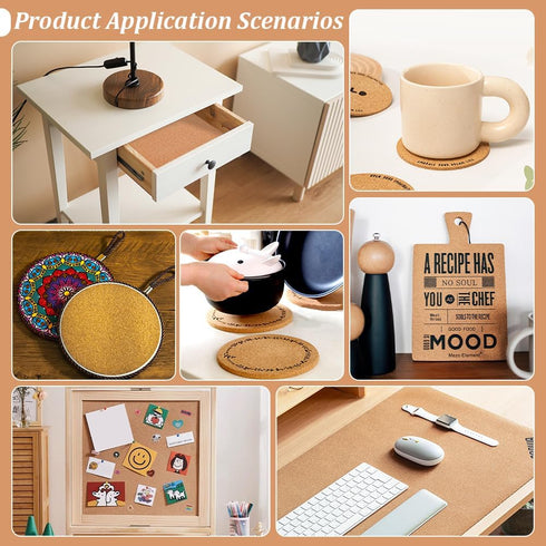BENECREAT 19.68ftx7.8inch Cork Roll, Natural Cork Board for DIY Crafts and Wall Decoration