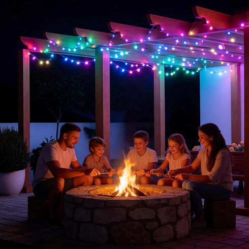 66ft 200 16 8 LED Waterproof String Lights, Color Changing Outdoor/Indoor Rope Lights Plug in with Remote, Colors