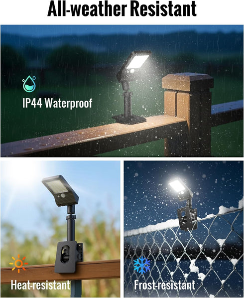 350LM 1200mAh 3 360 Mailbox, Clip On Solar Lights Outdoor, Solar Motion Sensor Clamp Light with Battery, Modes