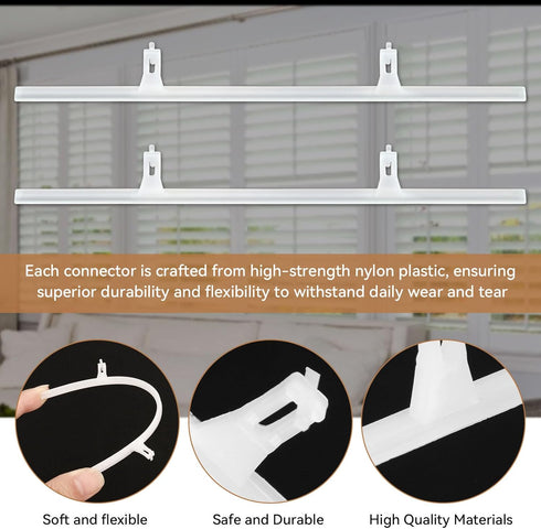 IFERLA 20. (2 3.25" Qty Shutter Vane Repair Slider Connector, Shutter Tilt Rod Connectors Replacement for Blinds