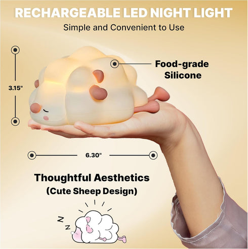 NAVAZAR 3-Level Dimming, 30-Min Baby Night Light for Kids, Cute Nursery Night Light Lamp, Toddler Portable Night Light