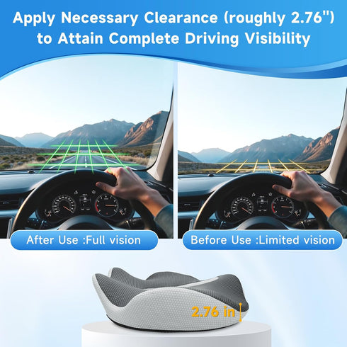 Tailbone X-Large Car Seat Cushions for Driving ,Comfort Memory Foam Car Cushions for Driving for Back, Hip & Pain