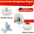 4-Pack Neodymium Magnet, Non-Slip Strong White Rubber Coated with M6 Male Thread for Sensor Communication Equipment