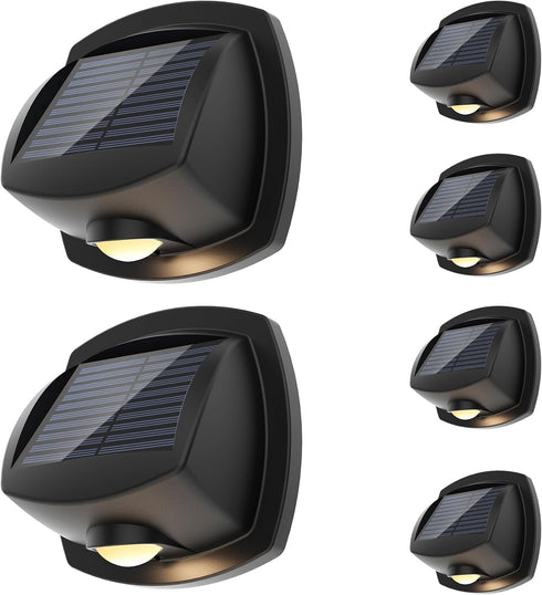 IP65, 3 Decor-6 Pack SOLPEX Solar Lights Outdoor Waterproof Solar Stair Lights Outdoor for Fence, Deck, Step, Dual