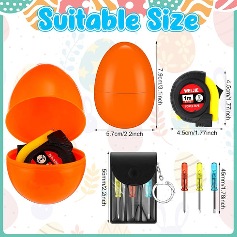 18 Packs WinnerWhy Easter Basket Stuffers for Adult Easter Eggs Prefilled with Tape Measure Screwdriver Keychain