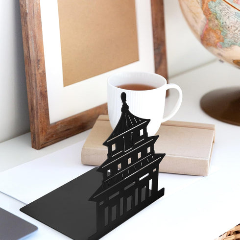 Zerodeko Metal Bookend Book Organizer Reusable Crafted Metal Book Holder for Desktop Reading and File Organization
