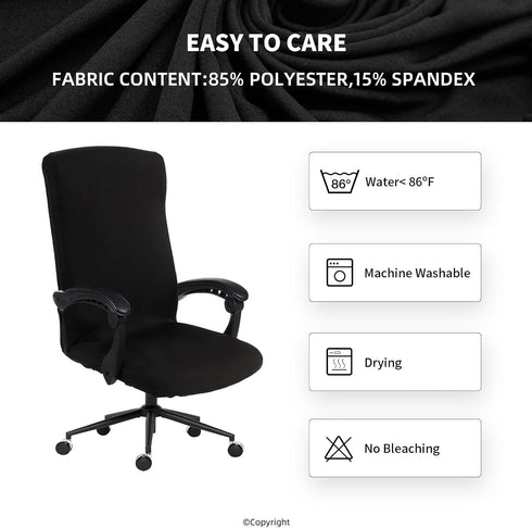 Stretch Computer Office Chair Cover with Durable Zipper, Universal Washable Removable Spandex Slipcovers for Dogs,