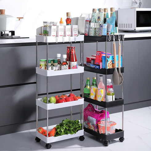 Miriam Song 4 Slim Rolling Storage Cart, Tier bar cart Organizer for Bathroom, Kitchen, Laundry, Narrow Places, Mobile