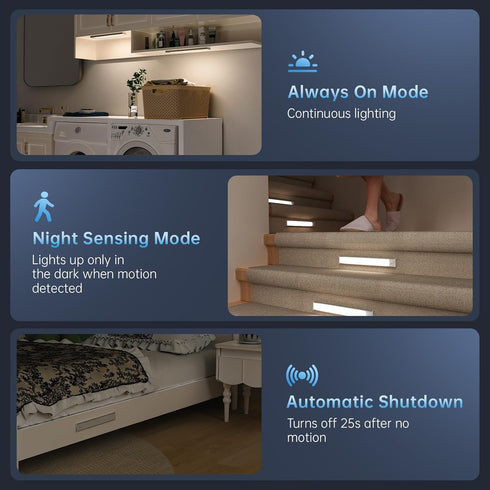 Lighting,5 Pack Indoor,3 Dimmable,Magnetic Closet Counter Under Cabinet Rechargeable Motion Sensor Light Colors Lights
