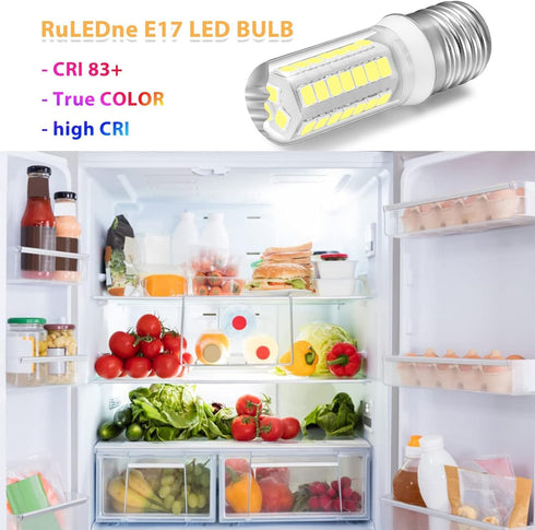 Dimmable E17 LED Bulbs, Daylight 6000K 6500K, 40W Incandescent Equivalent, Pack of 2