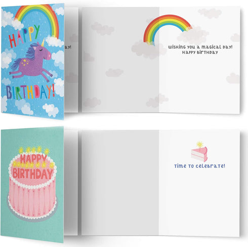 Tiny Expressions - 10 Kids Birthday Cards with Inside Messages and Envelopes