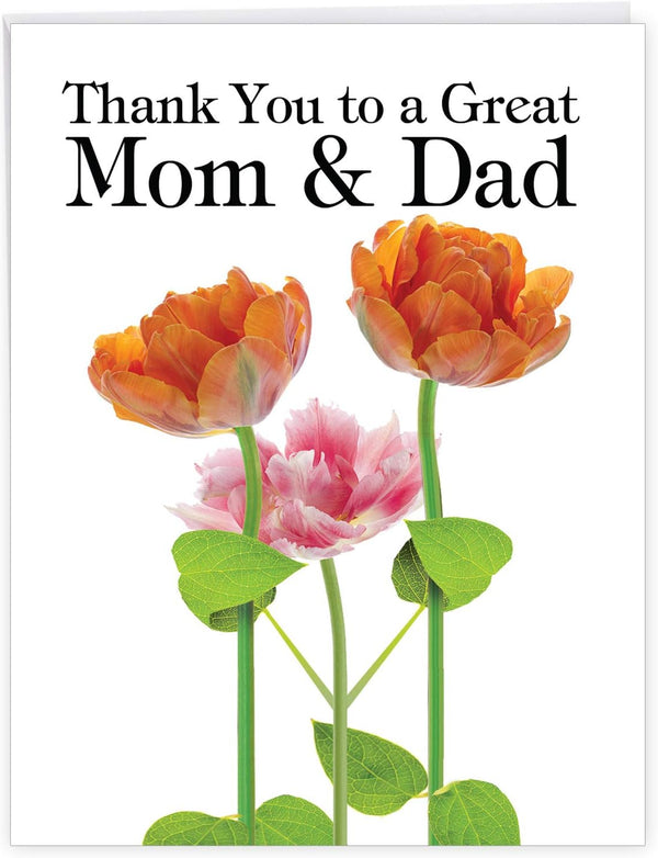 Huge Thank You Card NobleWorks (8.5 x 11 Inch) Relative Appreciation Gift - Thank You To A Great Mom and Dad J9105
