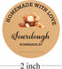 FENGHERUIA 2 inch Packaging 500 Sourdough Bread Supplies Sourdough Sticker Baked with Loved Stickers for Baked Good Pcs