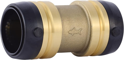 SharkBite 1-1/4 Inch Coupling, Push to Connect Brass Plumbing Fitting for PEX Pipe, Copper, CPVC, PE-RT, HDPE
