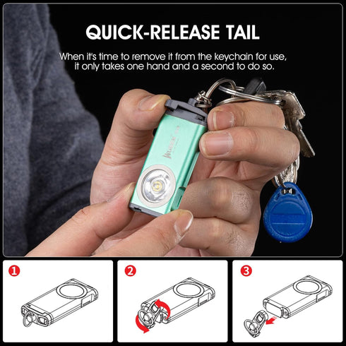 WUBEN G2 Mini Flashlight Keychain, 500 Lumens Rechargeable Pocket Flashlight with 5 Modes for Travel