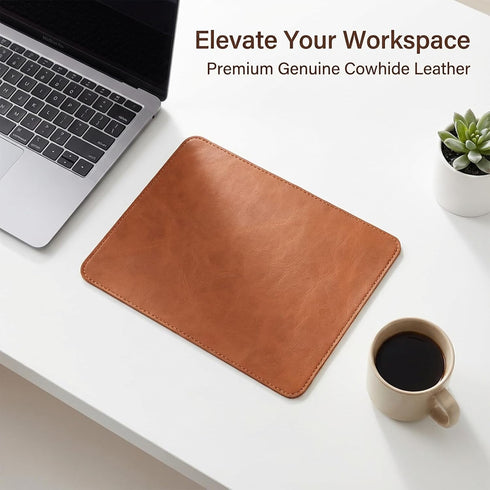Psiriol 10.2 8.3 Inch, 1 Pack Leather Mouse Pad, Double Side Mousepad with Stitched Edge, Waterproof Gaming MousePads