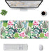 Cute Large Mouse Pad Desk Mat, Succulents and cactus Big Extended Funny Gifts XL Gaming Mousepad with Stitched Edges for Writing, Table, Long Extended Desk Pad for Women Girls Office, 31.5*11.8 Inch