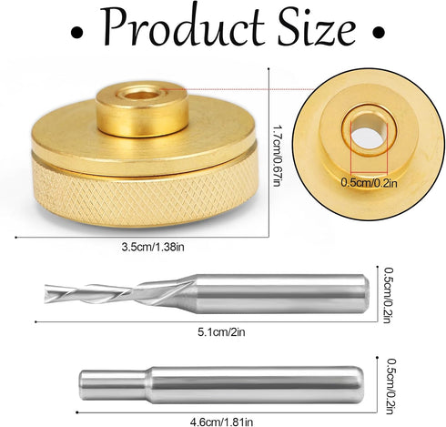 GUOJINJISM 9500 1/4 New Upgraded Router Inlay Kit, Router Inlay Bushing Kit, Solid Brass Inlay Kit for Templates