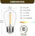 S14 Outdoor String Light Bulbs, Shatterproof Waterproof Replacement Bulbs, 1W Equivalent to 10W, 2200K Warm White Led Light Bulbs, E26 Base 15 Pack by YIMILITE