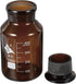 PATIKIL 1Pcs 500mL Reagent Media Bottle, Round 3.3 Borosilicate Glass Graduated Storage Bottle with Amber Cap
