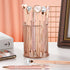 Cute 6 Pcs Rose Gold Metal Ballpoint Pens, 1.0mm Medium Point Black Ink, Office and School Supplies Gifts for Women