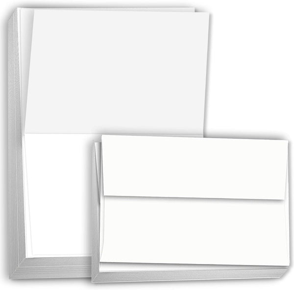 Hamilco White Cardstock Paper, Folded Cards with Envelopes 5.5" x 8.5", 80