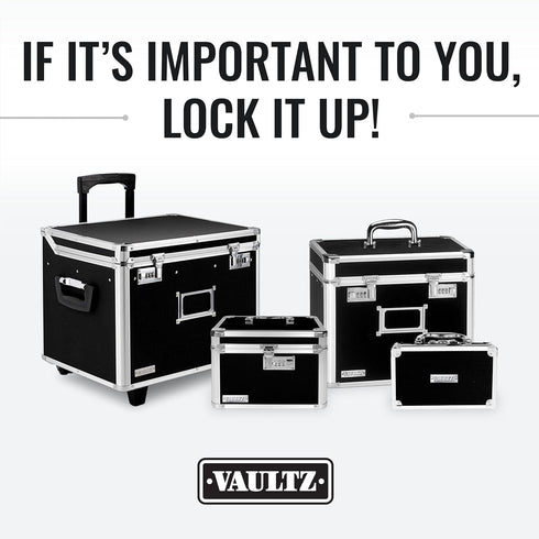 Vaultz File Organizer Storage Box, 14 x 7 x 12.19 Inch, Portable Locking Storage Totes with Dual Combination Locks