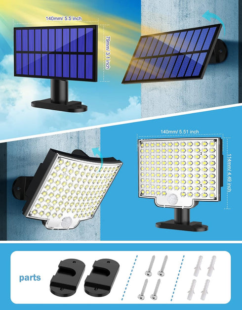 106 IP65 120 16.5 MPJ Solar Light for Outdoor, LED Solar Light Outdoor with Motion Sensor, Waterproof, Lighting Angle